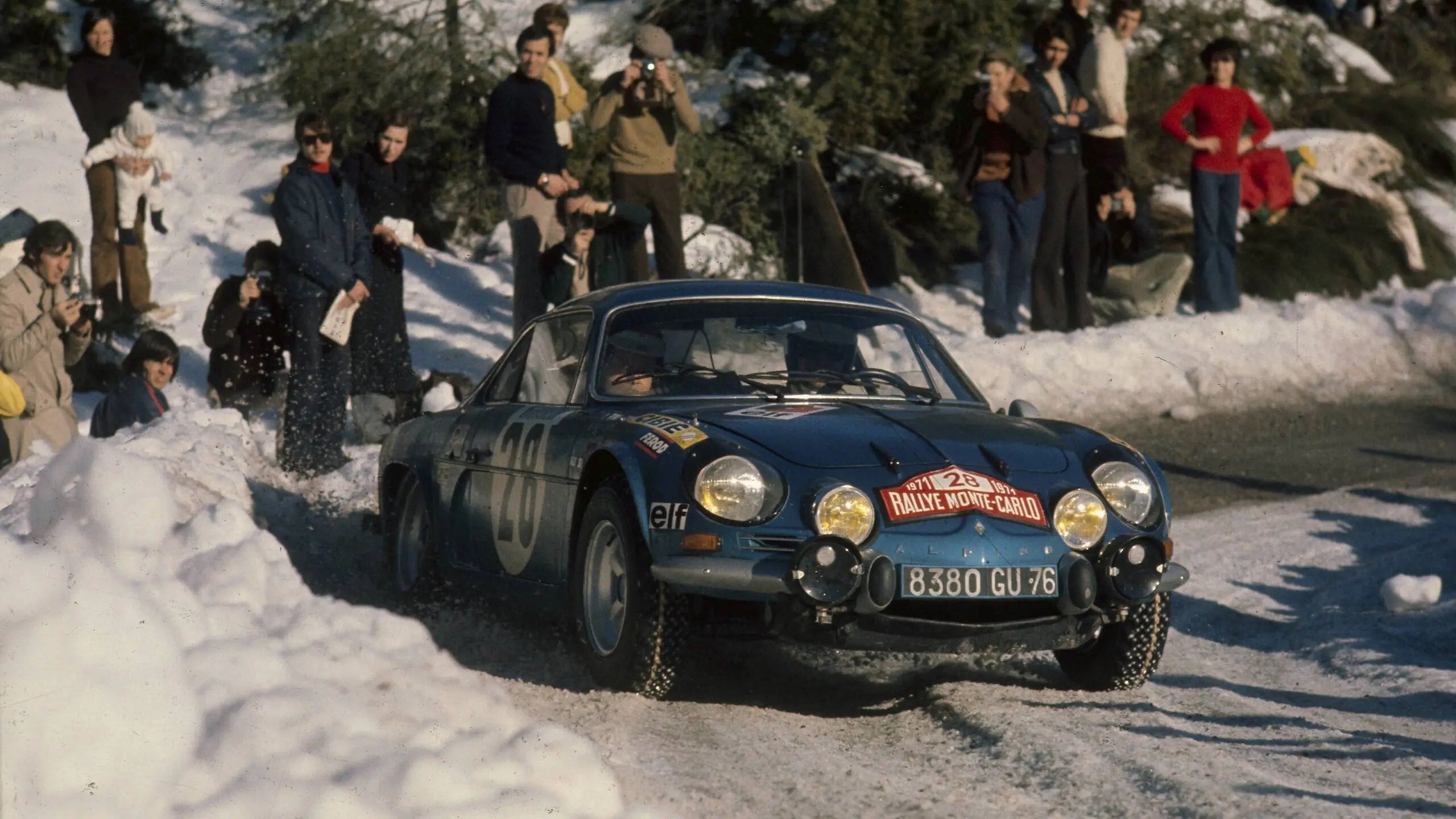 Alpine A110 podczas Rajdu Monte Carlo 1971