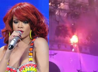 Zapaliła się scena Rihanny! (WIDEO)
