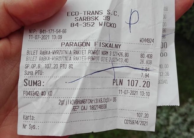 Opłata za przejazd meleksem do Wyrzutni Rakiet