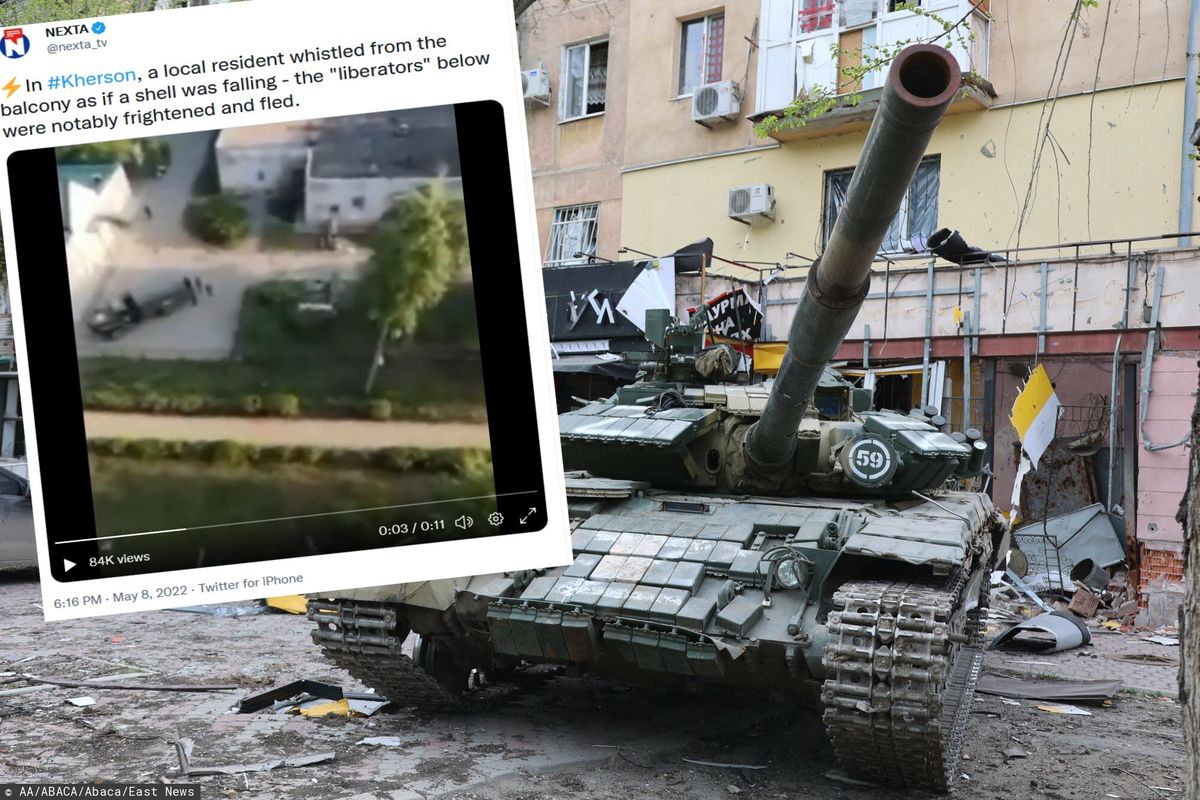 Ukrainiec ośmieszył Rosjan. Żołnierze uciekali w popłochu (East News/Twitter)