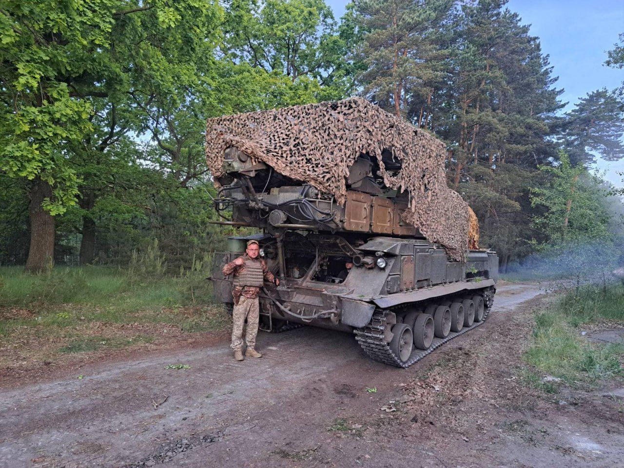The Ukrainian FrankenSAM anti-aircraft system based on the post-Soviet Buk-M1 integrated with Western missiles.
