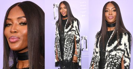 Naomi Campbell w cekinach i frędzlach na gali dla perfumiarzy