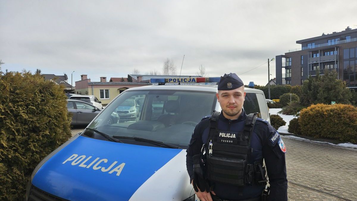 Policjant, który udzielił pomocy