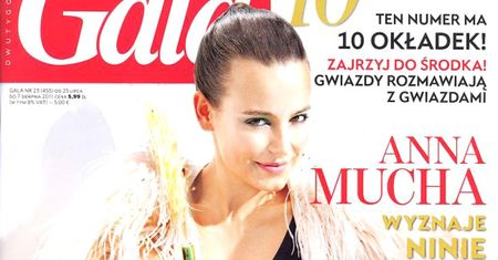Mucha bez brzuszka na okładce "Gali"!