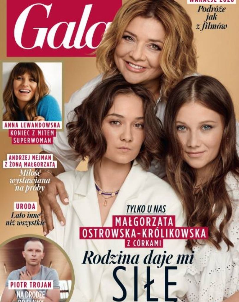 Małgorzata Ostrowska-Królikowska pozuje z córkami na okładce magazynu