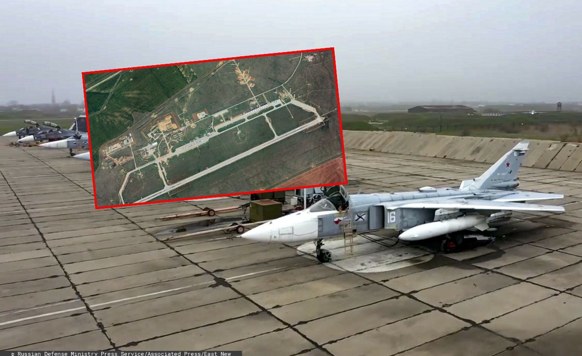 Ukraina o budowie rosyjskich hangarów ochronnych. Pokazano zdjęcia satelitarne
(Russian Defense Ministry Press Service via AP; Twitter)