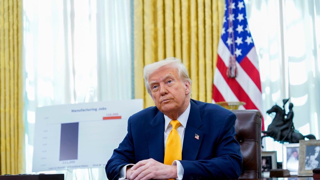 President Trump Speaks On Jobs Report
US President Donald Trump in the Oval Office of the White House in Washington, DC, US, on Friday, March 7, 2025. US job growth steadied last month while the unemployment rate rose, a mixed snapshot of a job market hanging in the balance of quickly changing government policy. Photographer: Chris Kleponis/CNP/Bloomberg via Getty Images
Bloomberg
2025uspolitics, employment, north american, jobs, labor, labour, u.s. government, united states of america, the white house, americas, government news, u.s.a., american, us, work