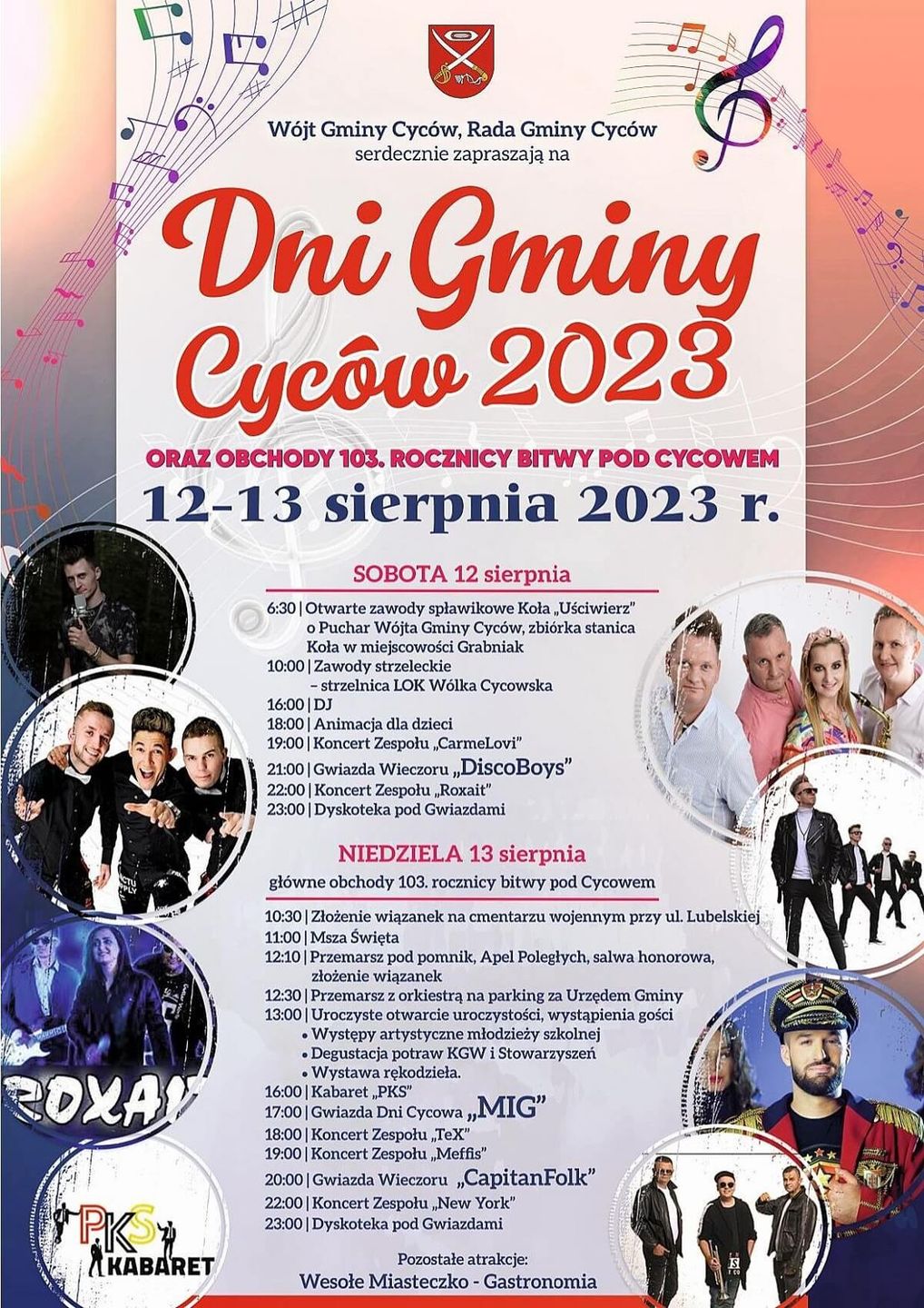 Dni Gminy Cyców 2023 - plakat, program wydarzenia