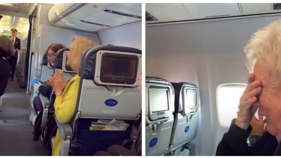 Wzruszający moment, kiedy pilot zaskoczył mamę w trakcie lotu