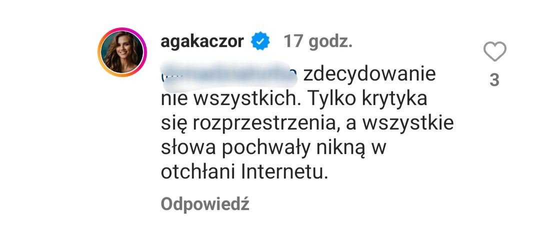 Agnieszka Kaczorowska odpowiada internautom