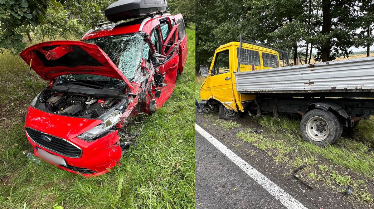 Kolizja czterech pojazdów na DK307 za Bukowcem. "Stracił panowanie"