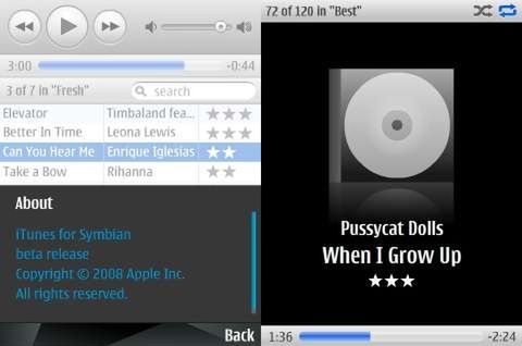 iTunes na Symbiana S60 1