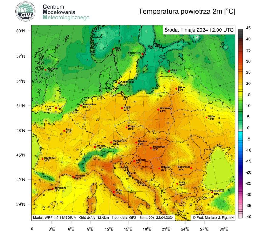 Pogoda na majówkę 2024. Prognoza CMM IMGW