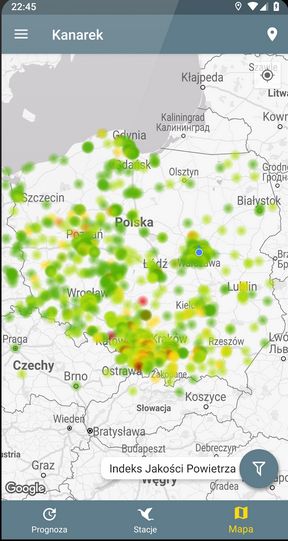 Kanarek - ostrzeżenia o smogu