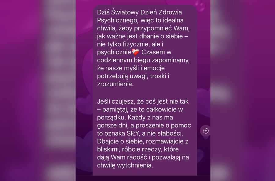 Julia Żugaj dba o zdrowie psychiczne fanów