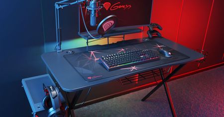 Genesis Holm 300 – ergonomiczne biurko dla gracza, z diodami RGB i hubem USB 3.0