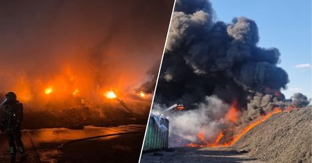 Gigantyczny pożar na Pomorzu. Strażacy wciąż walczą
