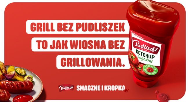 Ketchupy Pudliszki reklamowane na sezon grillowy