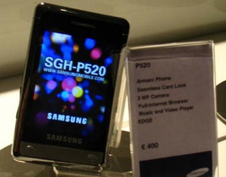 Samsung SGH-P520 we współpracy z Armanim
