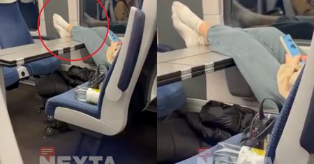 Pociąg do Warszawy, a ona zrobiła sobie podnóżek. W sieci zawrzało