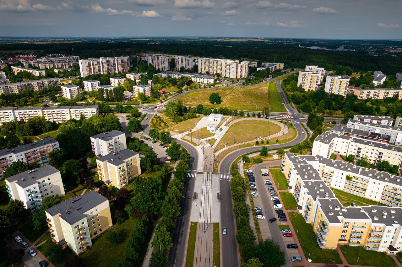 Na zdjęciu przebudowana pętla tramwajowa w dzielnicy Północ