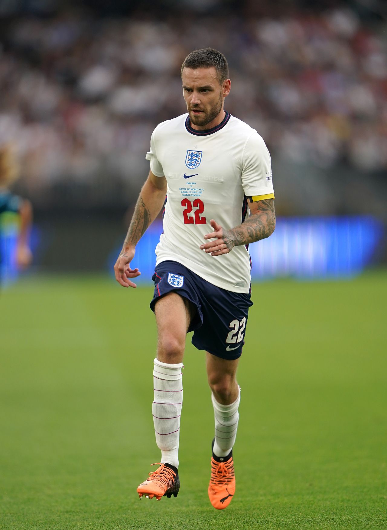 England's Liam Payne during the Soccer Aid for UNICEF match at The London Stadium, London. Picture date: Sunday June 12, 2022. (Photo by Zac Goodwin/PA Images via Getty Images)