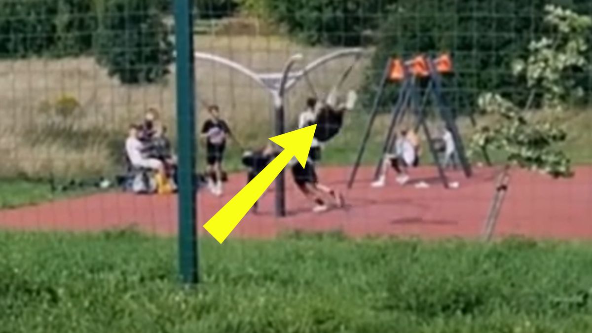 Nagranie z placu zabaw w Bytomiu.