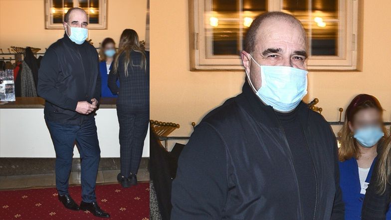 Zamaskowana "elita" na premierze sztuki 