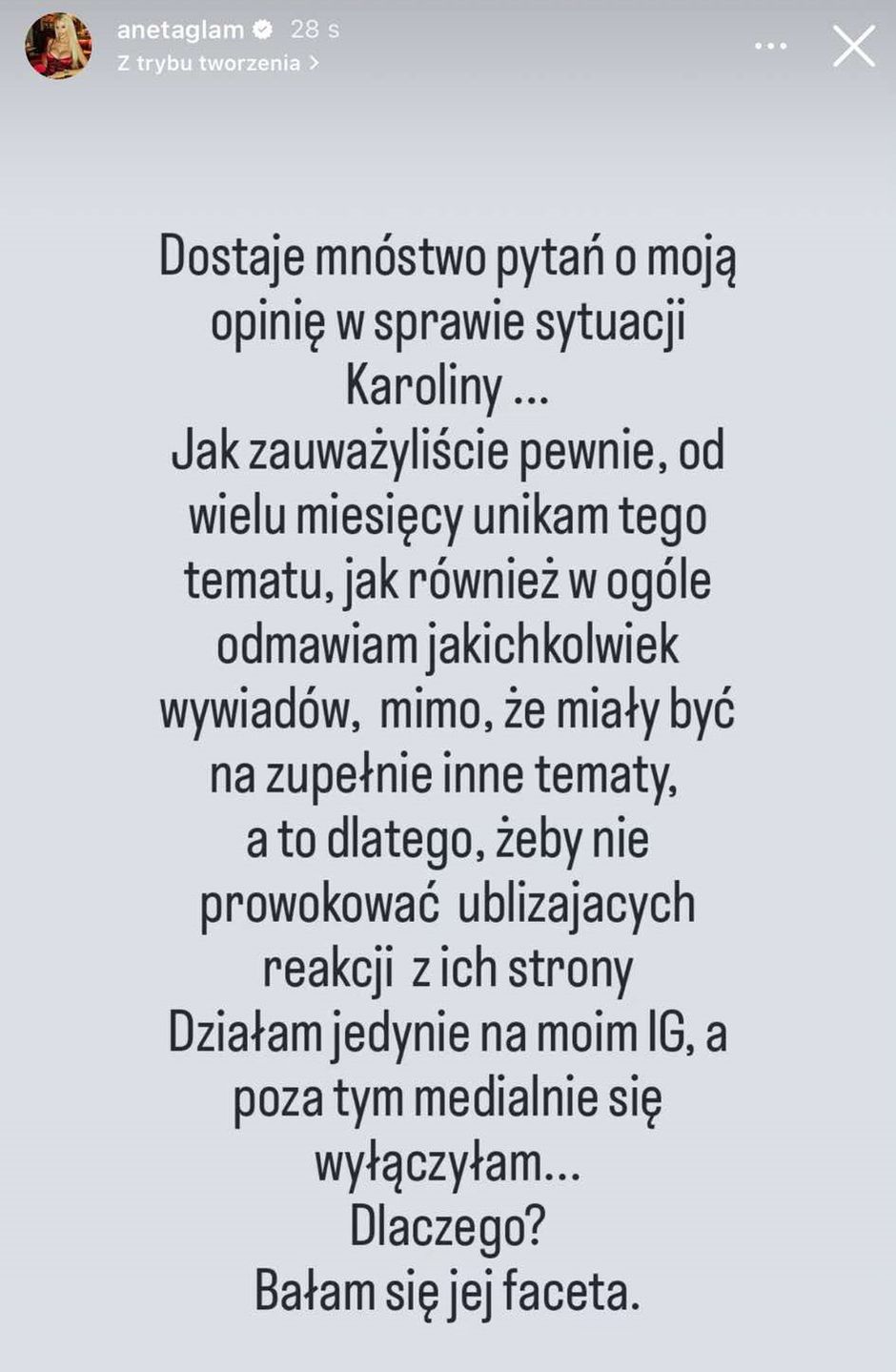 Aneta Glam zabrała głos ws. Caroline Derpienski