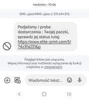 Fałszywy SMS o zamówieniu lub paczce