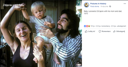 Leonardo DiCaprio z rodzicami. Zdjęcie z 1975 roku wywołało burzę