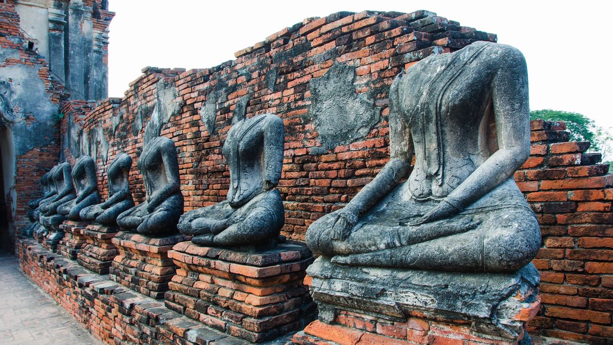 Buddha Statue without Head
Buddha Statue without Head - Ayutthaya, Thailand
sunyaluk
Capital Cities, Stone - Object, Mandala, Textured, Obsolete, Decapitated, Vandalism, Military Invasion, Brick, Stone Material, Statue, Thief, Praying, Stealing, Social History, Buddha, Buddhism, Backgrounds, Religion, Ayuthaya, Thailand, Classical Style, Vitality, Ruined, Large, History, The Past, Fantasy, Passion, Destruction, Mystery, Spirituality, Ancient, Old, Cultures, Architecture, Travel Destinations, Selective Focus, Textured Effect, Human Head, Java, Myanmar, Asia, Rock - Object, Sky, Temple - Building, Monument, Old Ruin, Environmental Damage, Burmese Culture, United Nations Educational, Scientific And Cultural Organization