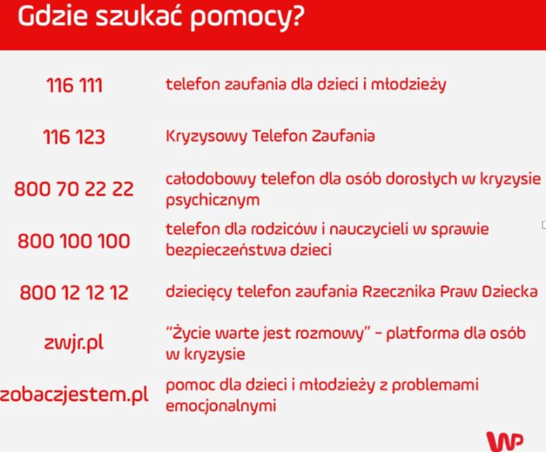 Gdzie szukać pomocy? Oto lista telefonów