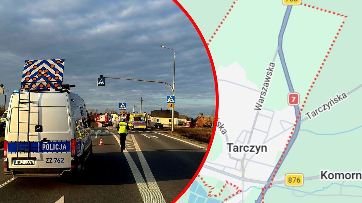 Poważny wypadek w Tarczynie. Na miejscu śmigłowiec LPR