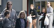 Angelina Jolie wybrała się na świąteczne zakupy z trójką biologicznych dzieci (FOTO)
