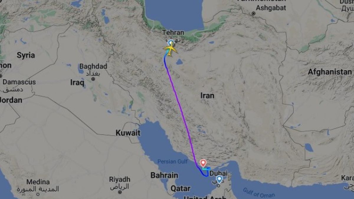 Lot W563 irańskich linii Mahan Air został przerwany