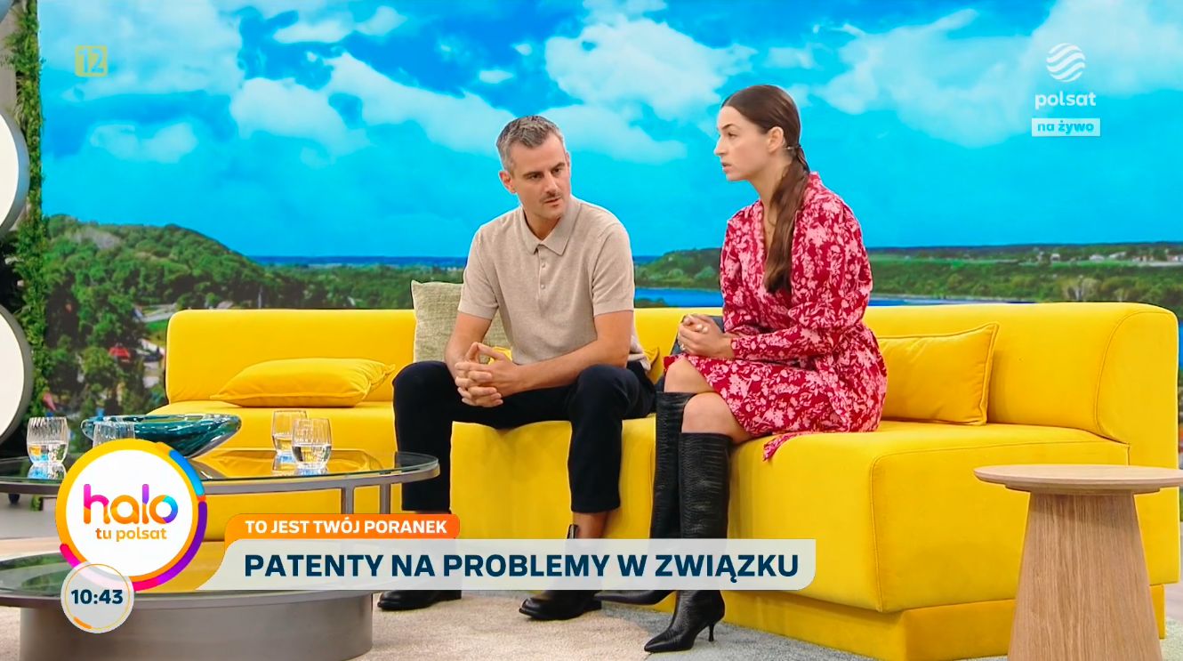 Antoni Pawlicki i Agnieszka Więdłocha w "Halo tu Polsat"