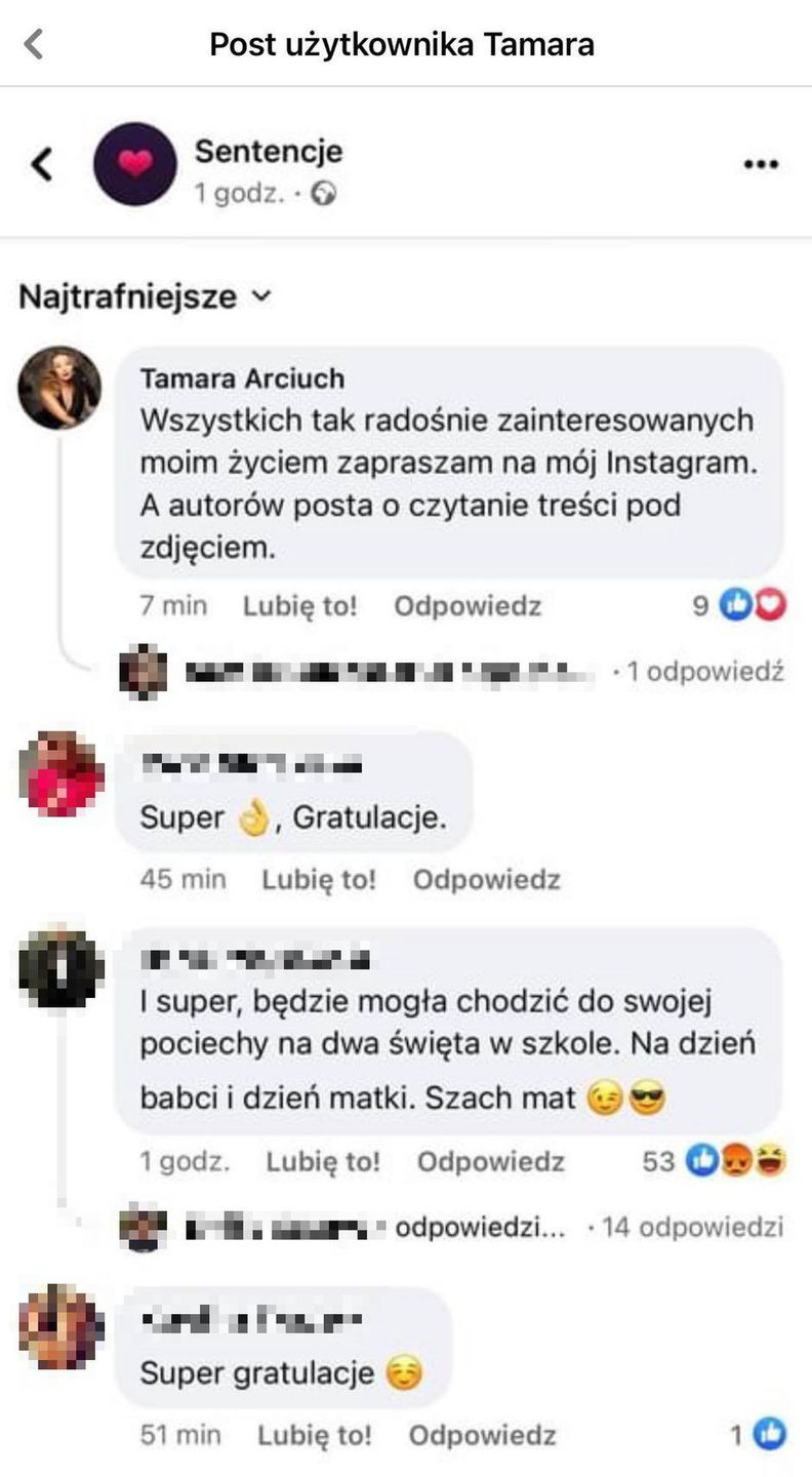 Tamara Arciuch reaguje na plotki, że jest w ciąży