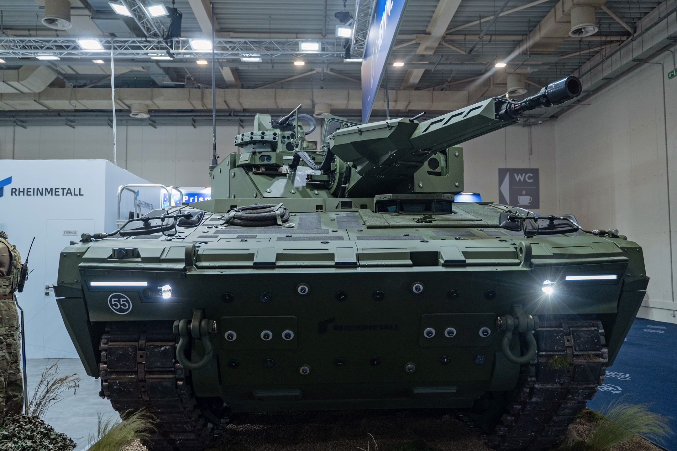 A Lynx KF41 armoured fighting vehicle, developed by Rheinmetall Landsysteme GmbH, at the DEFEA international defence exhibition in Athens, Greece, on Wednesday, May 7, 2025. The Defence Exhibition Athens takes place between May 6 to May 8. Photographer: Nick Paleologos/Bloomberg via Getty Images