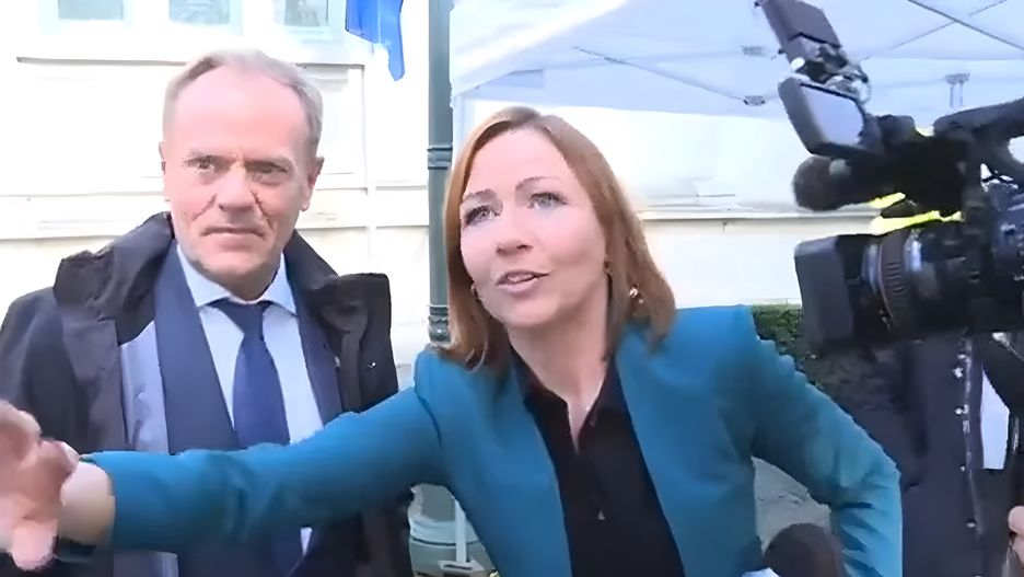Tak wg "Wiadomości" Dorota Bawołek miała "bronić Donalda Tuska przed niewygodnymi pytaniami"