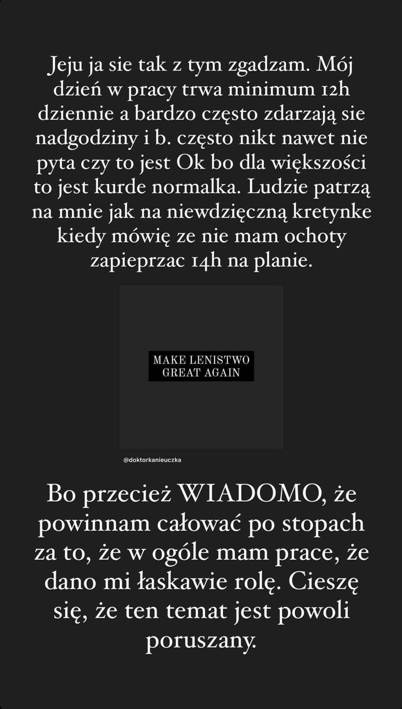 Aleksandra Domańska pomstuje na "kulturę zap*erdolu"