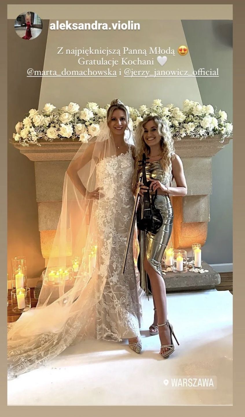 Marta Domachowska w sukni ślubnej