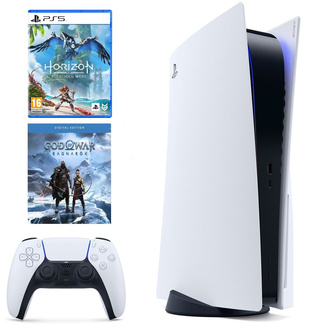 Konsola SONY PlayStation 5 + God of War Ragnarok (klucz aktywacyjny) + Ratchet & Clank: Rift Apart 