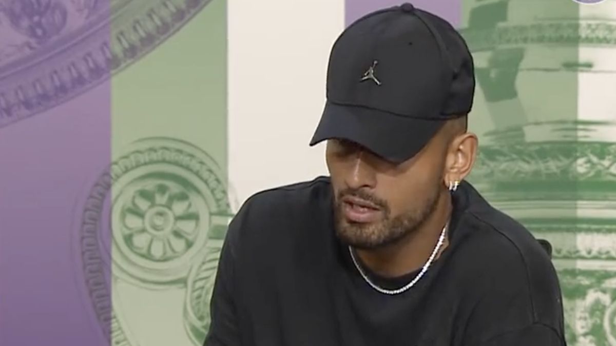 Nick Kyrgios podczas konferencji prasowej 