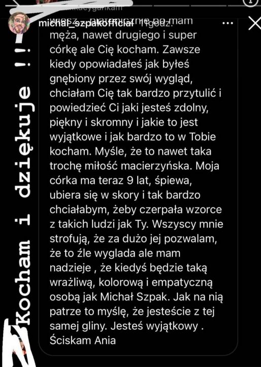 Wiadomość od fanki.
