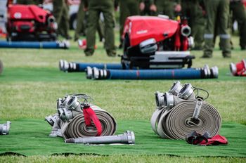 Gminne Zawody Sportowo - Pożarnicze w Czarnocinie. Była zacięta rywalizacja.
