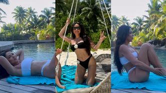 Sylwia Bomba w bikini prezentuje smukłą sylwetkę i trening brzucha na wczasach w tropikach. Taka to pożyje?
