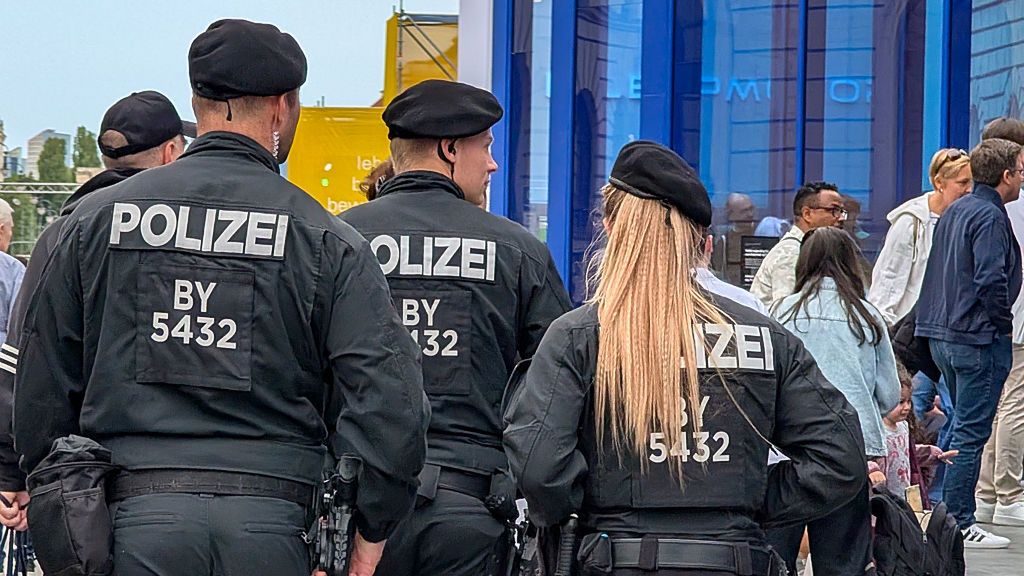 German Police Officers Patrol In Munich
Police officers patrol in the city center of Munich, Bavaria, Germany, on September 13, 2025. (Photo by Michael Nguyen/NurPhoto via Getty Images)
NurPhoto
munich police presence, munich police officers, munich security, munich police officer, german police force, german security, munich police force, law enforcement germany, munich patrol, munich public safety, law enforcement team, law enforcement bavaria, munich police, police, bavaria police, crime munich, german police officer, police bavaria, law enforcement presence, munich bavaria, munich police bavaria, law enforcement unit, german police, munich police germany, law enforcement munich, law enforcement, full body, munich police unit, law enforcement officer, munich street, 110, munich germany, german police bavaria, law enforcement patrol, munich police patrol, german law enforcement, crime bavaria, september 13, crime germany, munich police security, munich law enforcement, munich city, german police germany
