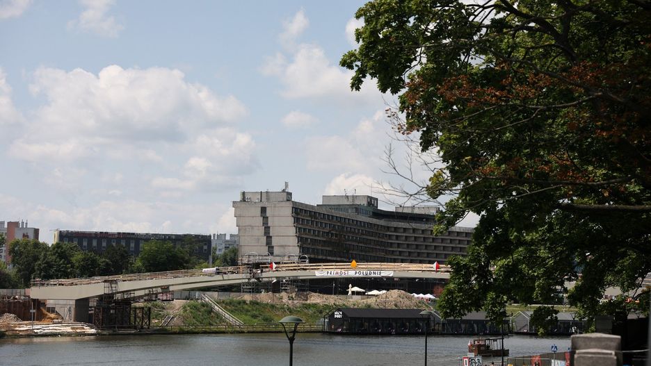 Okolice powstającej kładki Kazimierz - Ludwinów w Krakowie