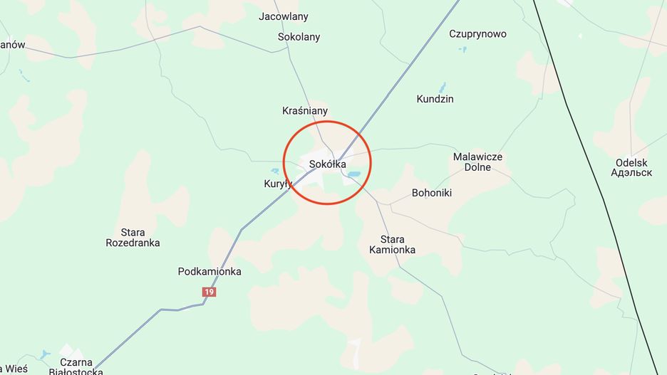 mapa Sokółka